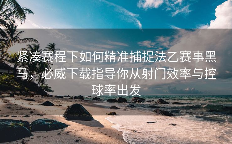 紧凑赛程下如何精准捕捉法乙赛事黑马，必威下载指导你从射门效率与控球率出发  第2张