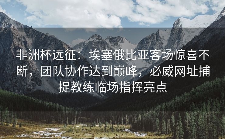 非洲杯远征：埃塞俄比亚客场惊喜不断，团队协作达到巅峰，必威网址捕捉教练临场指挥亮点  第2张