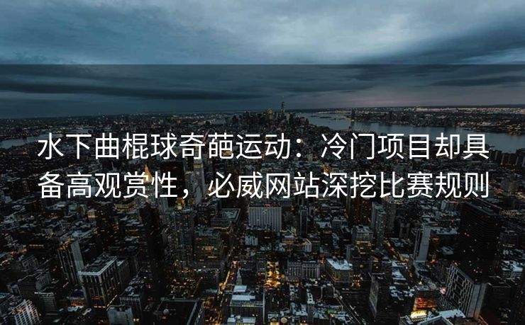 水下曲棍球奇葩运动：冷门项目却具备高观赏性，必威网站深挖比赛规则  第2张